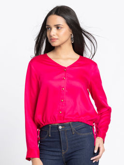SHAYE - Women Pink Solid Shirt