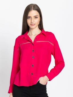 SHAYE - Women Pink Solid Shirt