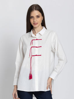 SHAYE - Women White Solid Shirt