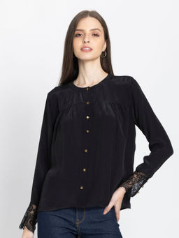 SHAYE - Women Black Solid Shirt