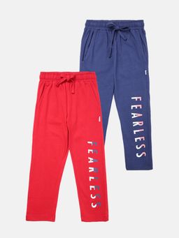 mackly - Girls Printed Joggers - Navy Blue (Pack of 2)