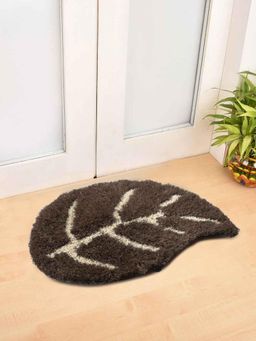 FABINALIV - Brown Floral Polyester Door Mat