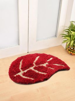 FABINALIV - Red Floral Polyester Door Mat