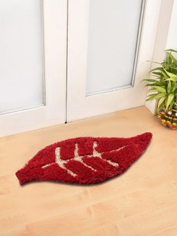 FABINALIV - Red Floral Polyester Door Mat