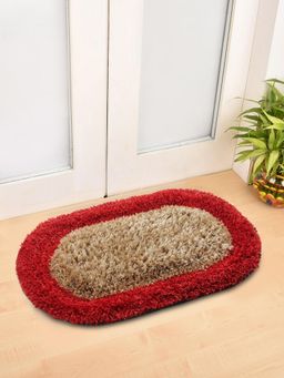 FABINALIV - Red Solid Polyester Door Mat