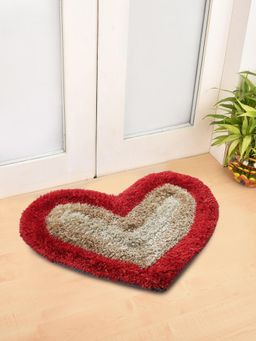 FABINALIV - Red Solid Polyester Door Mat