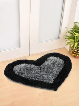 FABINALIV - Black Solid Polyester Door Mat