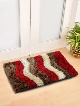 FABINALIV - Red Abstract Polyester Door Mat