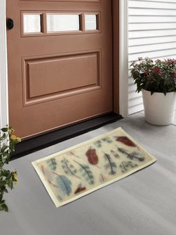 FABINALIV - Multicolor Floral Polyester Door Mat