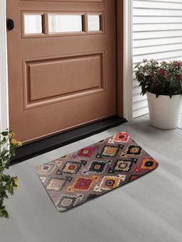 FABINALIV - Multicolor Geometric Polyester Door Mat