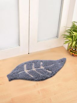FABINALIV - Grey Floral Polyester Door Mat