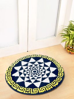 FABINALIV - Multicolor Geometric Cotton Blend Anti Skid Door Mat