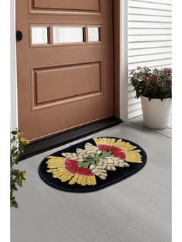 FABINALIV - Multicolor Abstract Cotton Blend Anti Skid Door Mat