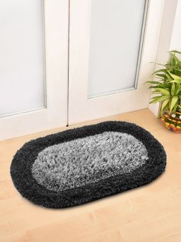 FABINALIV - Grey Solid Cotton Blend Anti Skid Door Mat