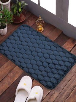 FABINALIV - Blue Geometric Cotton Ultra Soft Anti Skid Door Mat