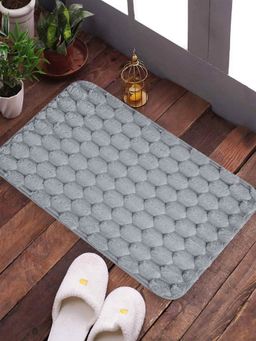 FABINALIV - Grey Geometric Cotton Ultra Soft Anti Skid Door Mat