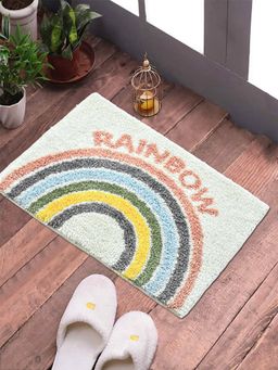 FABINALIV - Multicolor Abstract Cotton Blend Ultra Soft Anti Skid Door Mat