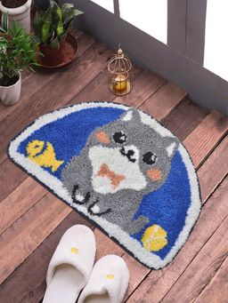 FABINALIV - Multicolor Cartoon Cotton Blend Anti Skid Door Mat