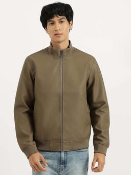 United Colors of Benetton - Brown Regular Fit High Neck Solid Jacket