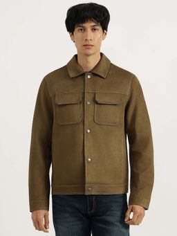 United Colors of Benetton - Brown Regular Fit Spread Collar Solid Trucker Shacket