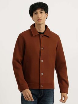 United Colors of Benetton - Brown Regular Fit Spread Collar Solid Jacket