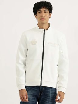 United Colors of Benetton - White Regular Fit High Neck Solid Jacket