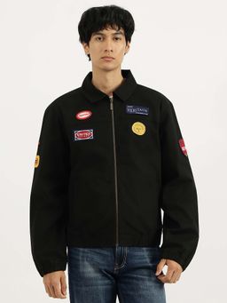 United Colors of Benetton - Black Regular Fit Spread Collar Applique Jacket