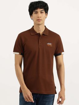 United Colors of Benetton - Brown Regular Fit Collared Solid Polo T-Shirt