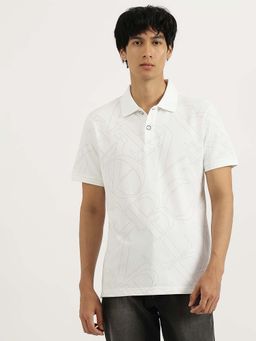 United Colors of Benetton - White Relaxed Fit Collared Typography Polo T-Shirt