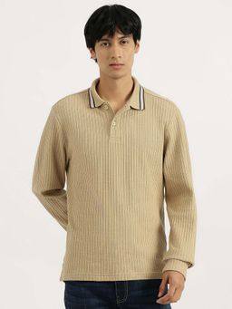 United Colors of Benetton - Beige Regular Fit Collared Ribbed Polo T-Shirt