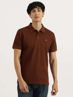 United Colors of Benetton - Brown Regular Fit Collared Solid Polo T-Shirt