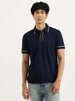 United Colors of Benetton - Navy Blue Regular Fit Collared Solid Polo T-Shirt