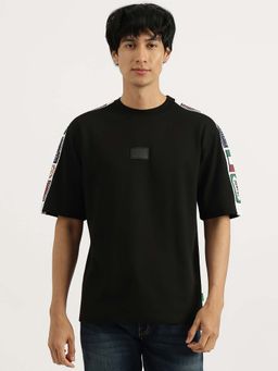 United Colors of Benetton - Black Oversized Fit Round Neck Solid T-Shirt