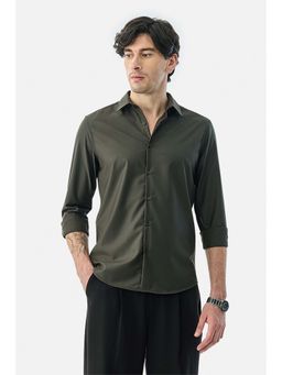 Snitch - Olive Solid Slim Formal Luxe Shirt