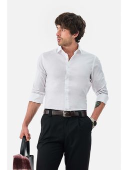 Snitch - White Slim Formal Luxe Shirt