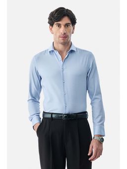 Snitch - Light Blue Textured Slim Formal Luxe Shirt