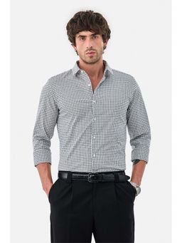 Snitch - Black Micro Check Slim Semi Formal Shirt