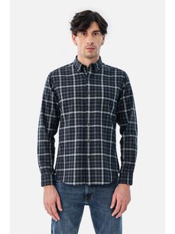Snitch - Dark Green Checks Slim Casual Shirt