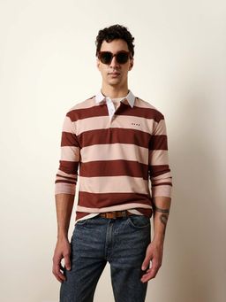 The Bear House - Men'S Multicolour Full Sleeve Polo T-Shirt