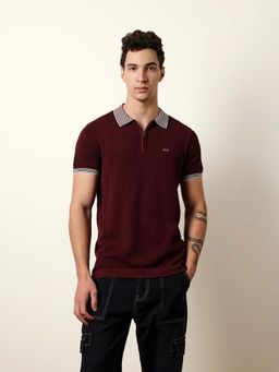 The Bear House - Men'S Marron Half Sleeve Polo T-Shirt