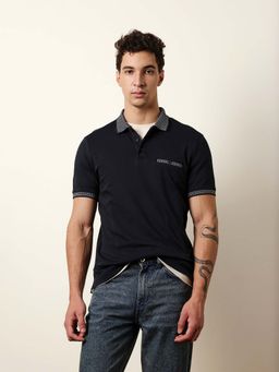 The Bear House - Men'S Blue Half Sleeve Polo T-Shirt