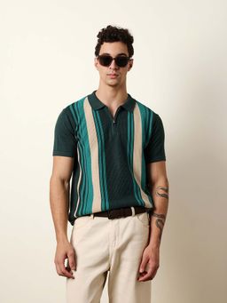 The Bear House - Men'S Green Half Sleeve Polo T-Shirt