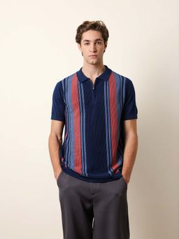 The Bear House - Men'S Navy Blue Half Sleeve Polo T-Shirt