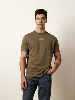 The Bear House - Men'S Olive Half Sleeve Regular T-Shirt