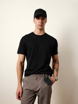 The Bear House - Men'S Black Half Sleeve Regular T-Shirt