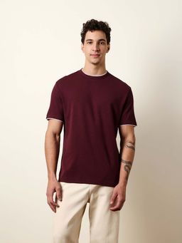 The Bear House - Men'S Maroon Half Sleeve Regular T-Shirt