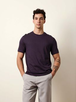The Bear House - Men'S Purple Half Sleeve Regular T-Shirt