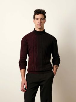 The Bear House - Men'S Maroon Full Sleeve Relax T-Shirt