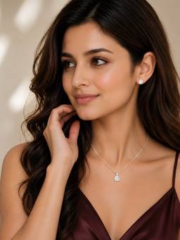 Axora Life - 925 Sterling Silver Square Stone Necklace Set