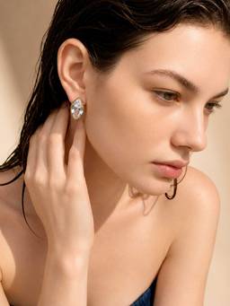 ZAISHA - Marquise 18K Gold Plated Stud Earrings